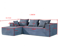 Thumbnail for Modern Compressed L Shaped Sofa with Chaise