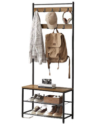 Thumbnail for Wooden Coat Rack with Shelves Hooks by VASAGLE