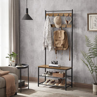 Thumbnail for Wooden Coat Rack with Shelves Hooks by VASAGLE