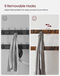 Thumbnail for Wooden Coat Rack with Shelves Hooks by VASAGLE