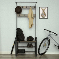 Thumbnail for VASAGLE Entryway Organizer with Bench and Coat Rack