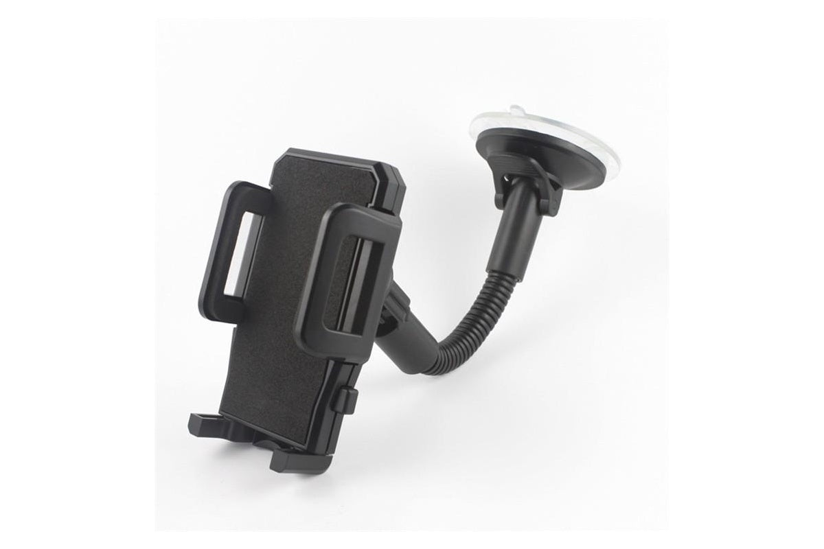 Car phone holder mounted on dashboard bracket