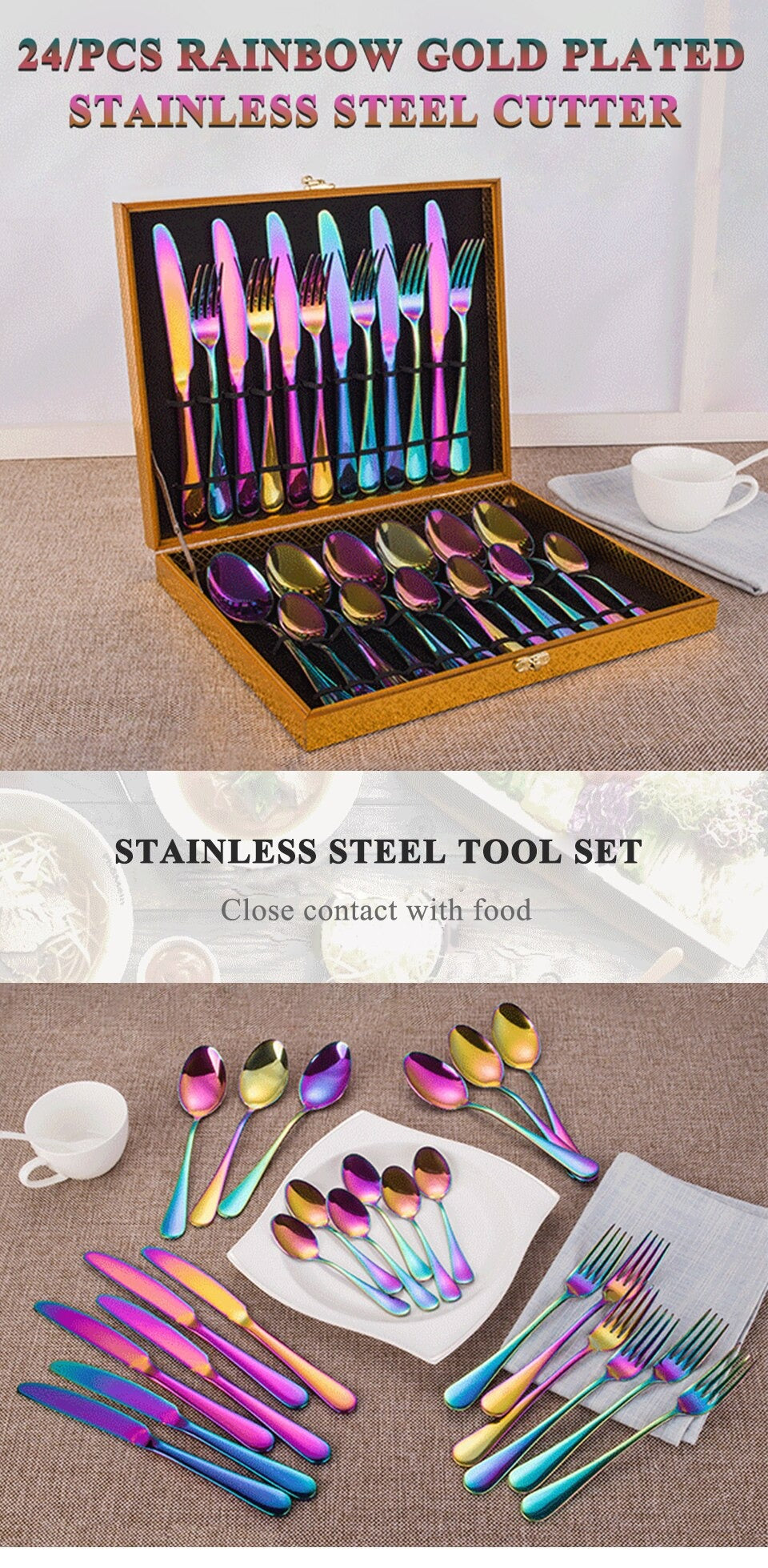 24 PCS Stainless Steel Cutlery Set