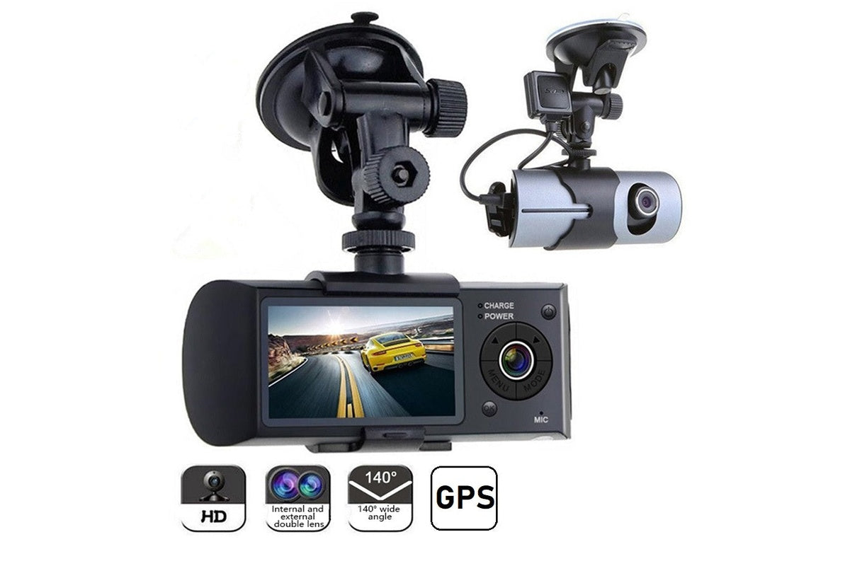 Dual Car Dash Camera with GPS - Front and Rear