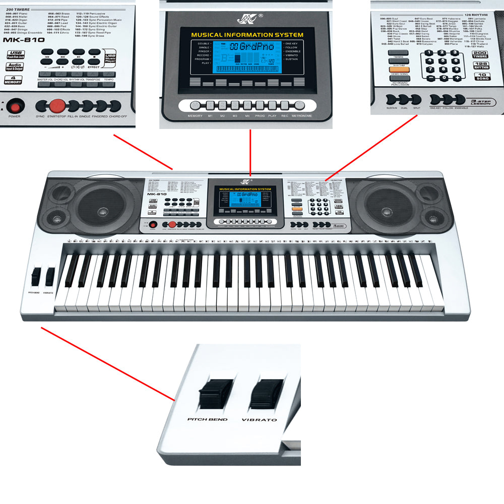 Electronic Keyboard Piano and Piano Stand