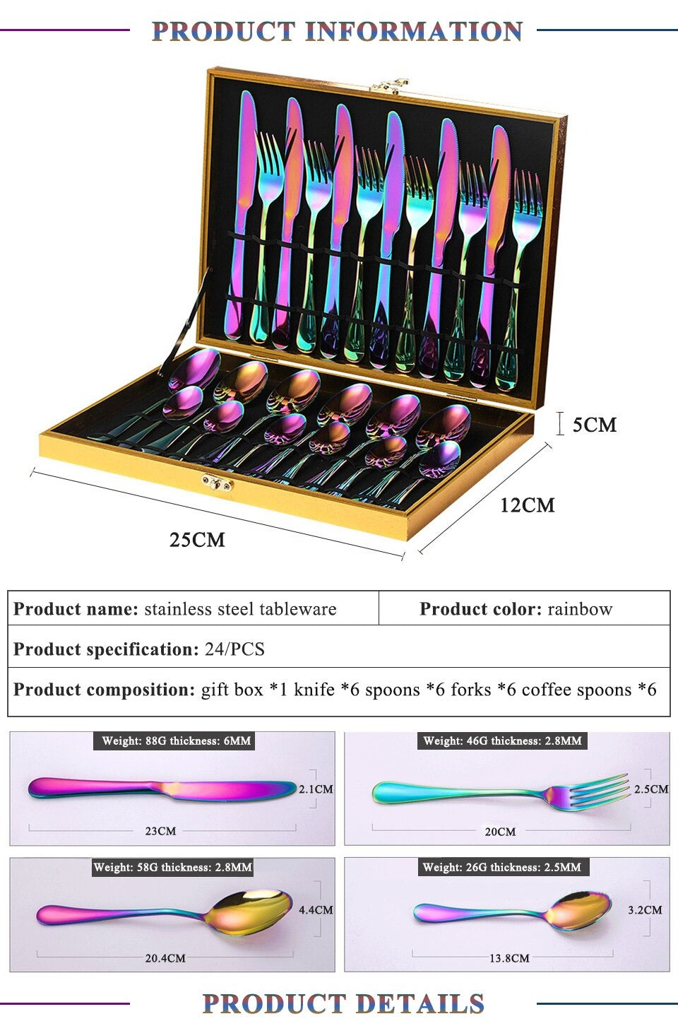 24 PCS Stainless Steel Cutlery Set