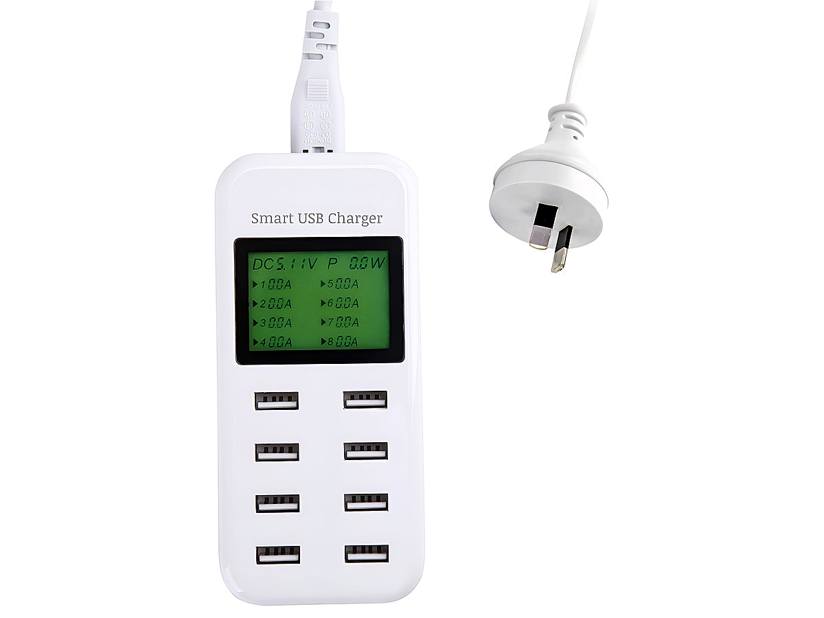 8-port USB Charger with LCD Display