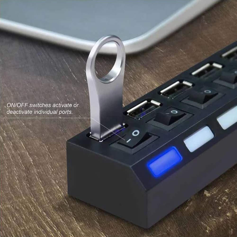 Usb Hub 3.0 Splitter,7 Port Usb Data Hub