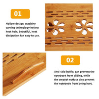 Portable Folding Computer Table Bamboo Portable Folding Laptop Table with Cooling Fan – Homyspire