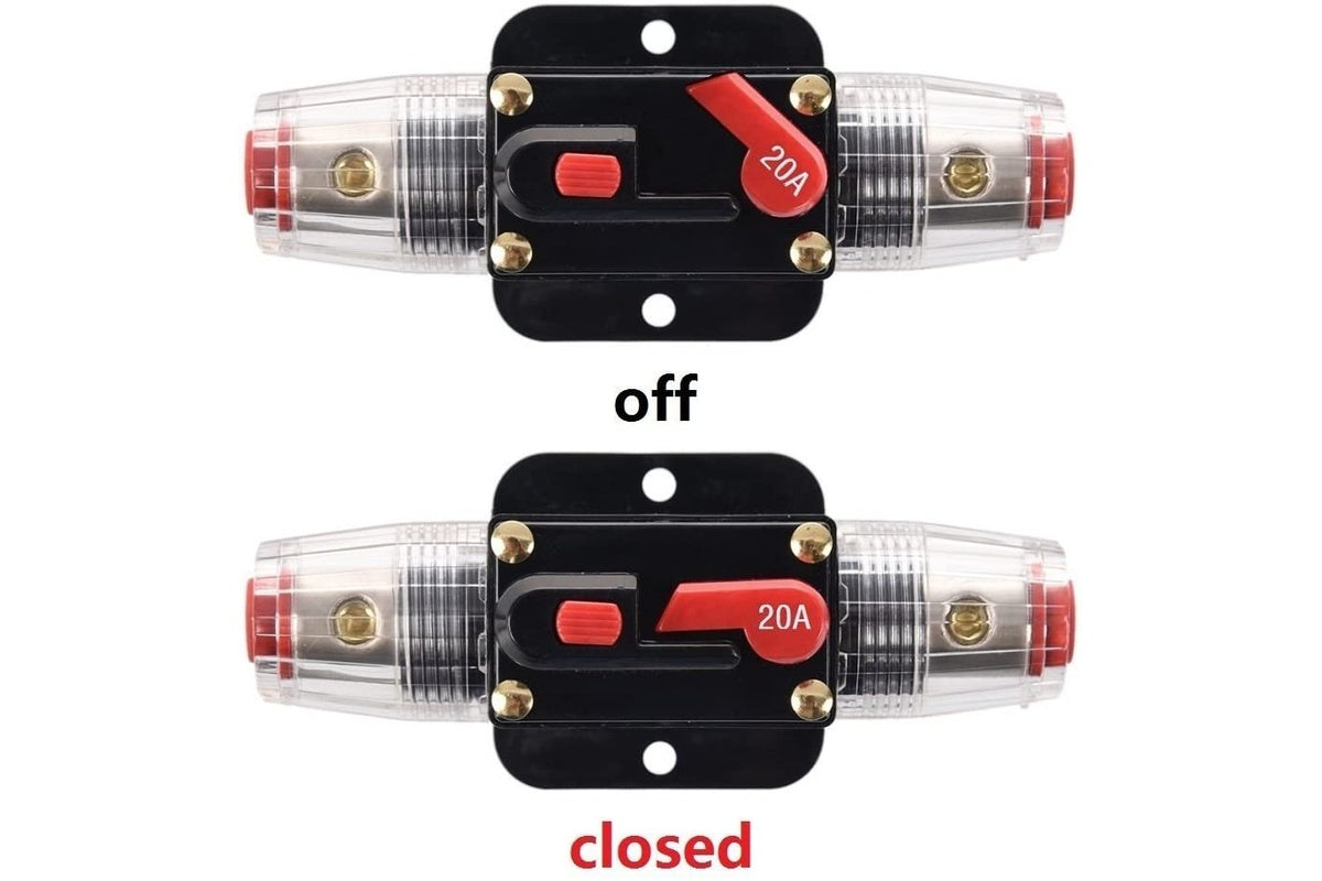 Inline breaker showing dimensions label