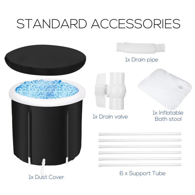 Portable ice bath tub 300L showing drainage tap