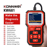 Thumbnail for KONNWEI KW681 OBD2 Scanner 6V 12V