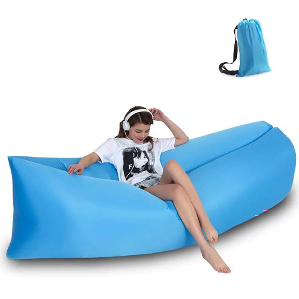 Air sofa inflated at beach setting NZ