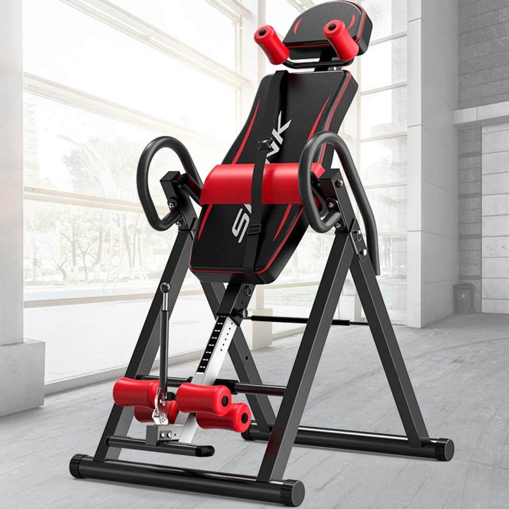 Gravity Heavy Duty Inversion Table With Headrest Adjustable Protective Belt Ba