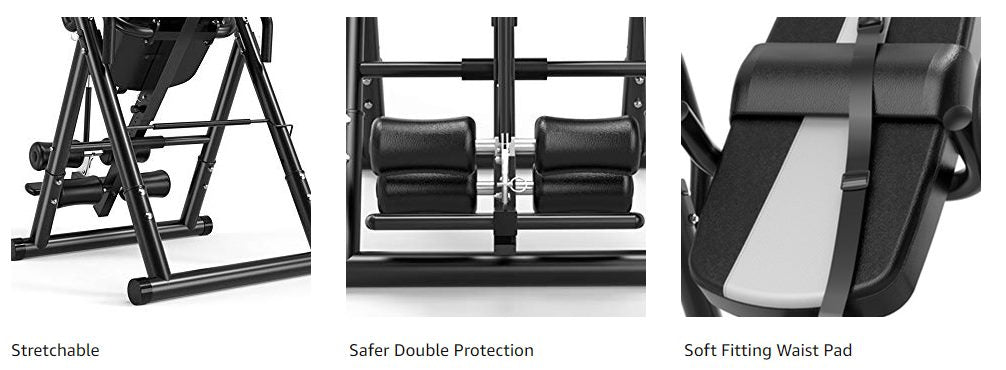 Inversion table ankle holders