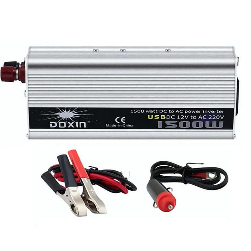 Car power inverter 1500W front view with USB port