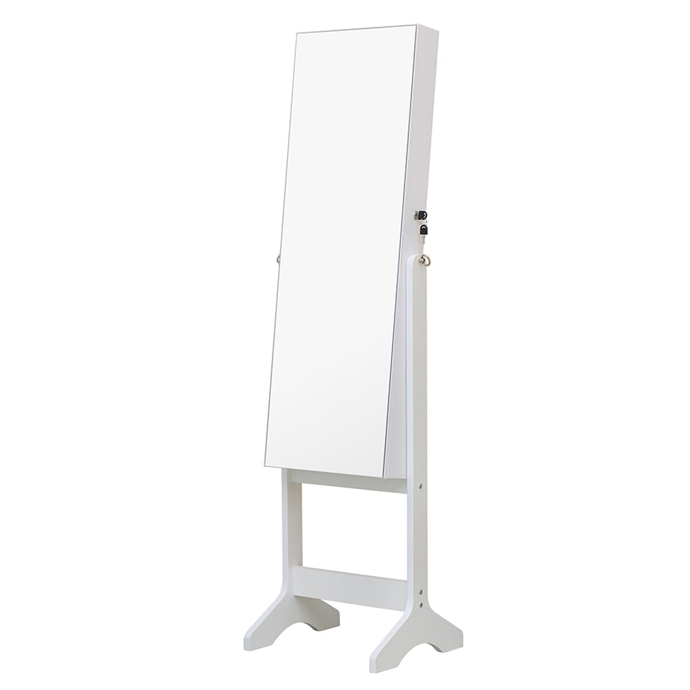 Standing jewellery cabinet closed with sleek white MDF surface