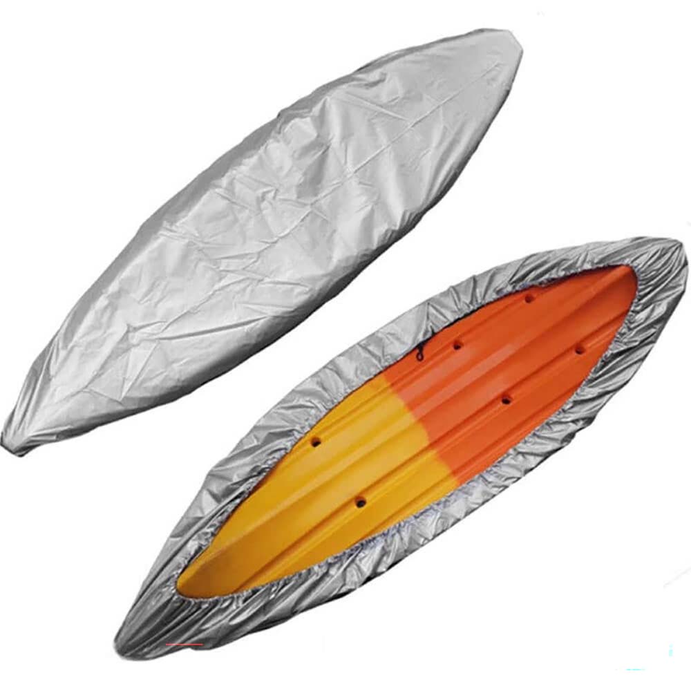 Kayak cover protecting from sun and rain
