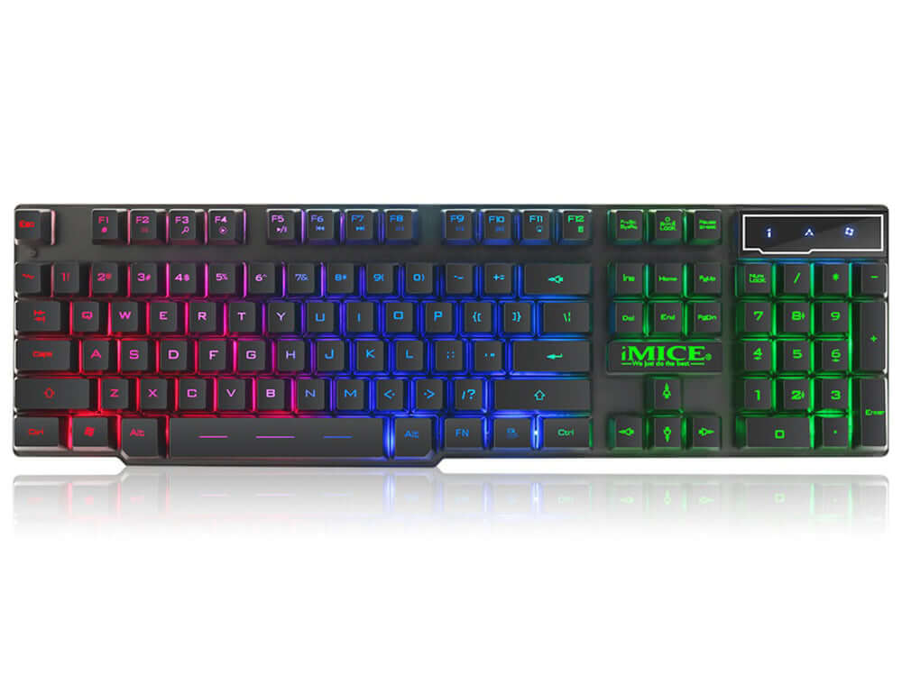 Side view showing keyboard USB wired cable