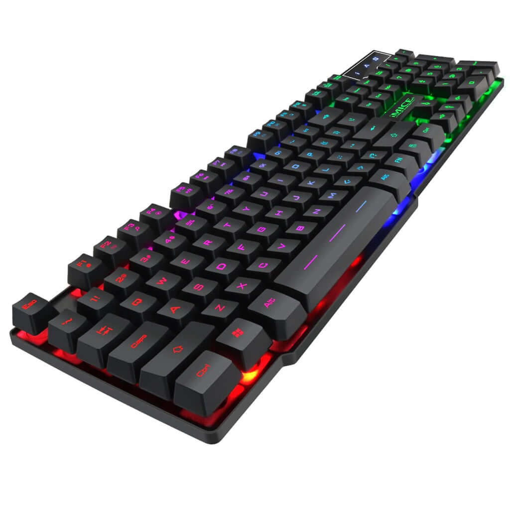 Close-up of RGB backlit keys glowing