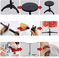 Thumbnail for Jazz Rock Drum Set Kids Toys Drums Cymbal Stool Sticks Black - The Shopsite