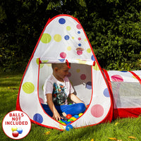 Thumbnail for Kids Play Tent 3Pc Kids Play Tent Crawl Tunnel And Ball Pit Kids Play Tent With Basketball Hoop