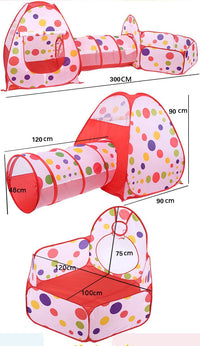 Thumbnail for Kids Play Tent 3Pc Kids Play Tent Crawl Tunnel And Ball Pit Kids Play Tent With Basketball Hoop