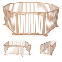 Thumbnail for Baby Playpen Toddler Deluxe Kids Wooden Play Pen 8 Panel