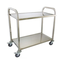 Thumbnail for 2-tier stainless steel kitchen trolley side view