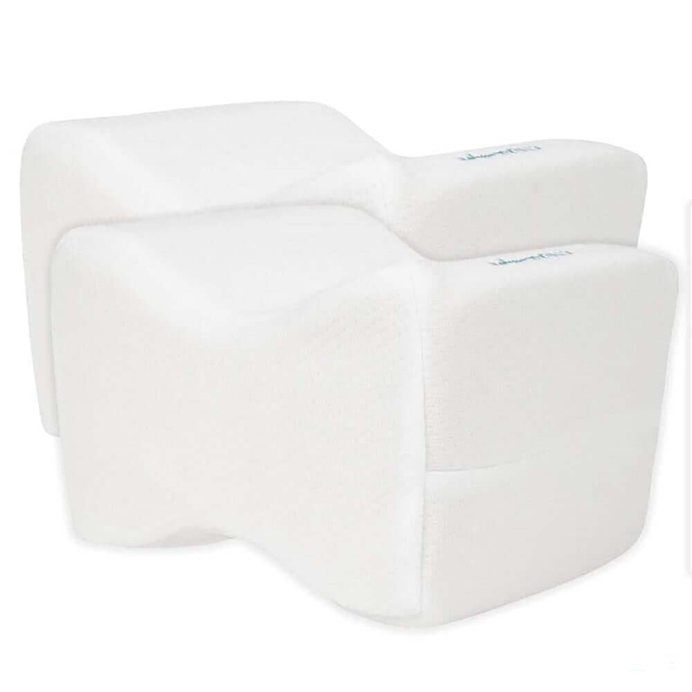 Knee pillows supporting legs during sleep