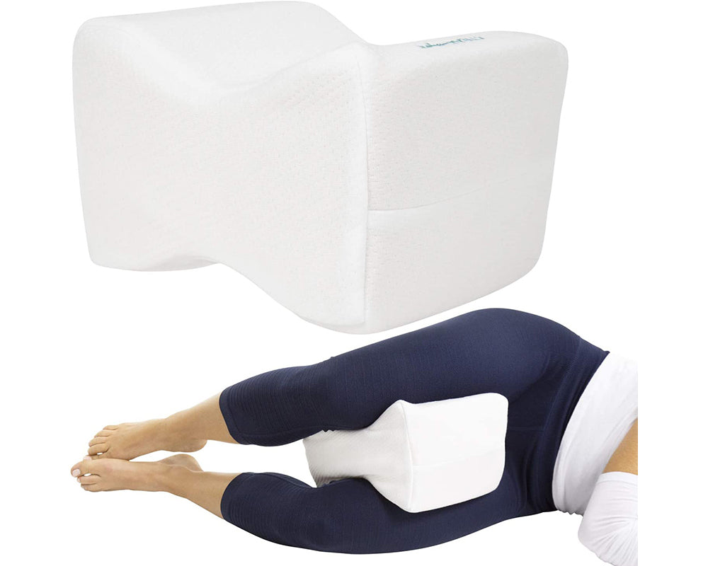 Memory foam knee pillow with durable cover