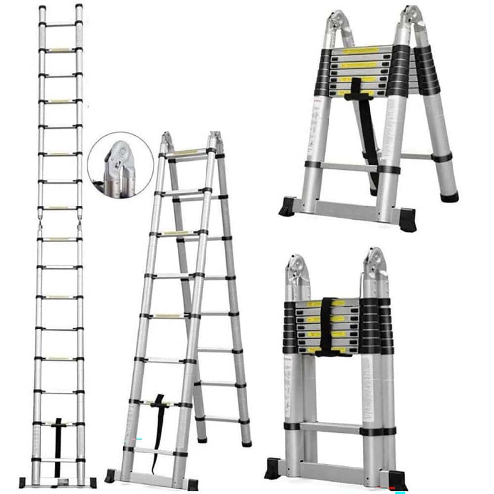 Telescopic ladder with anti-slip feet