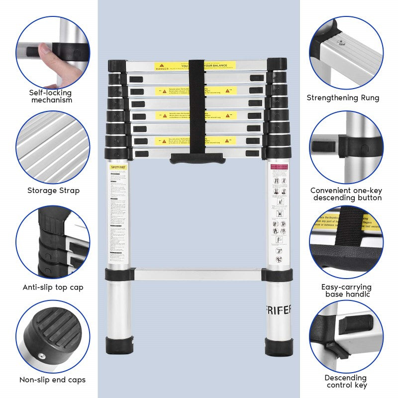 Telescopic Ladder 2.6m Portable Extension Ladder