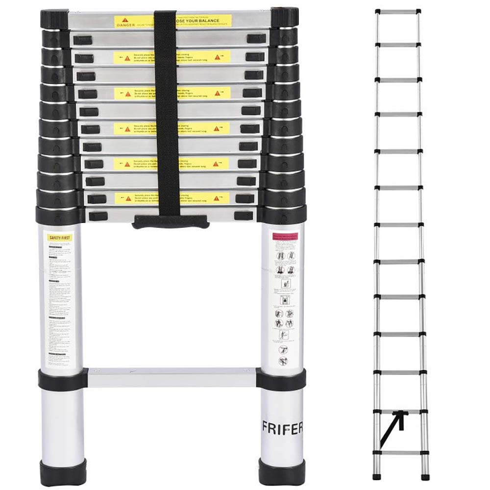 Lightweight aluminium ladder in use