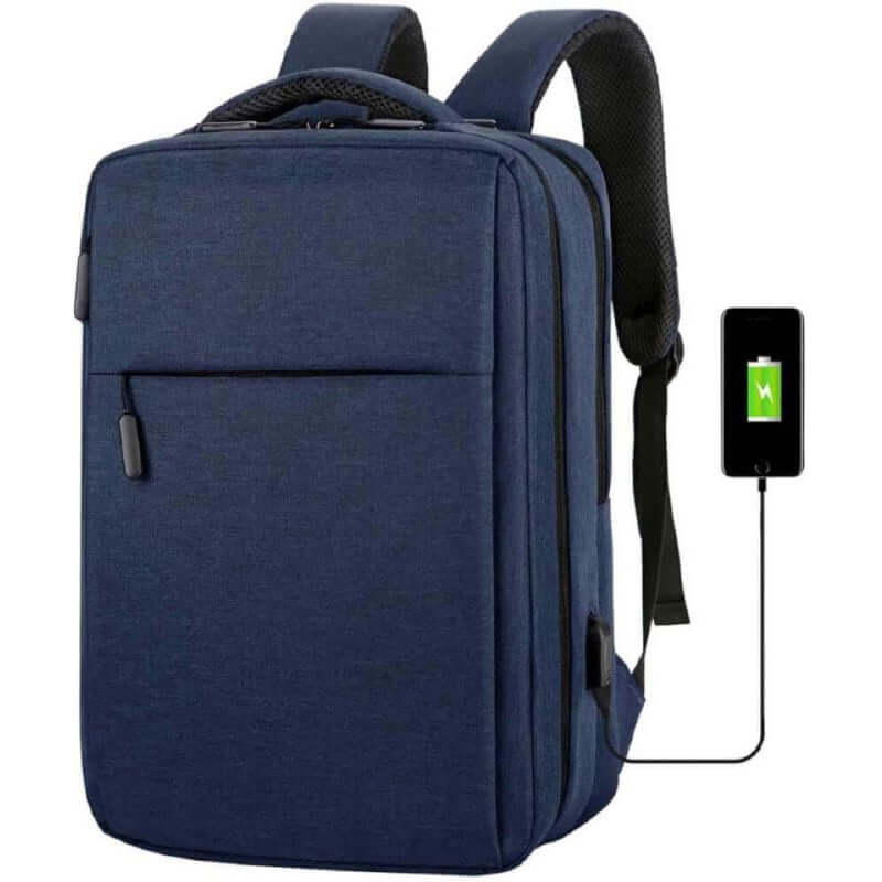 Anti - theft Laptop Backpack Blue 28cm - The Shopsite