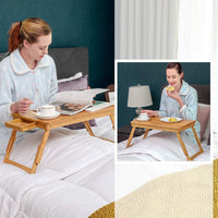 Thumbnail for Laptop Stand Laptop Table Multi Function Bamboo Laptop Bed Desk Table Foldable Cooling Holder Tray Stand