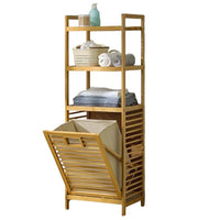 Thumbnail for Bamboo laundry rack with natural finish