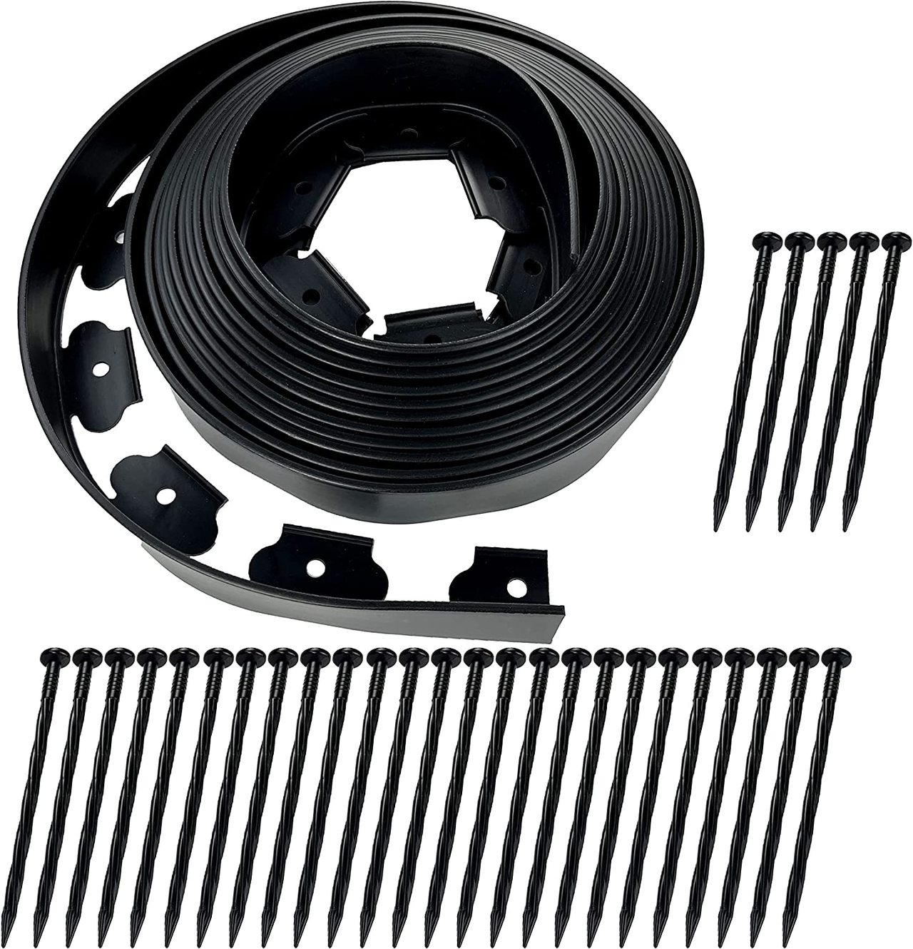 Lawn edging separating grass from garden plants