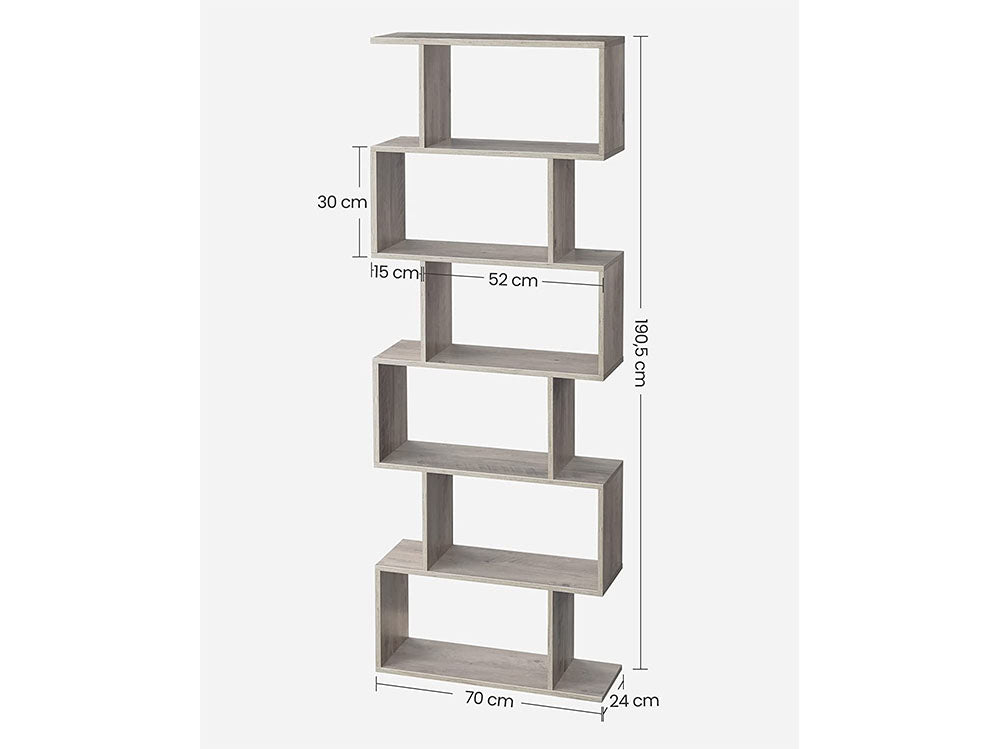 Bookshelf with fixings for stability