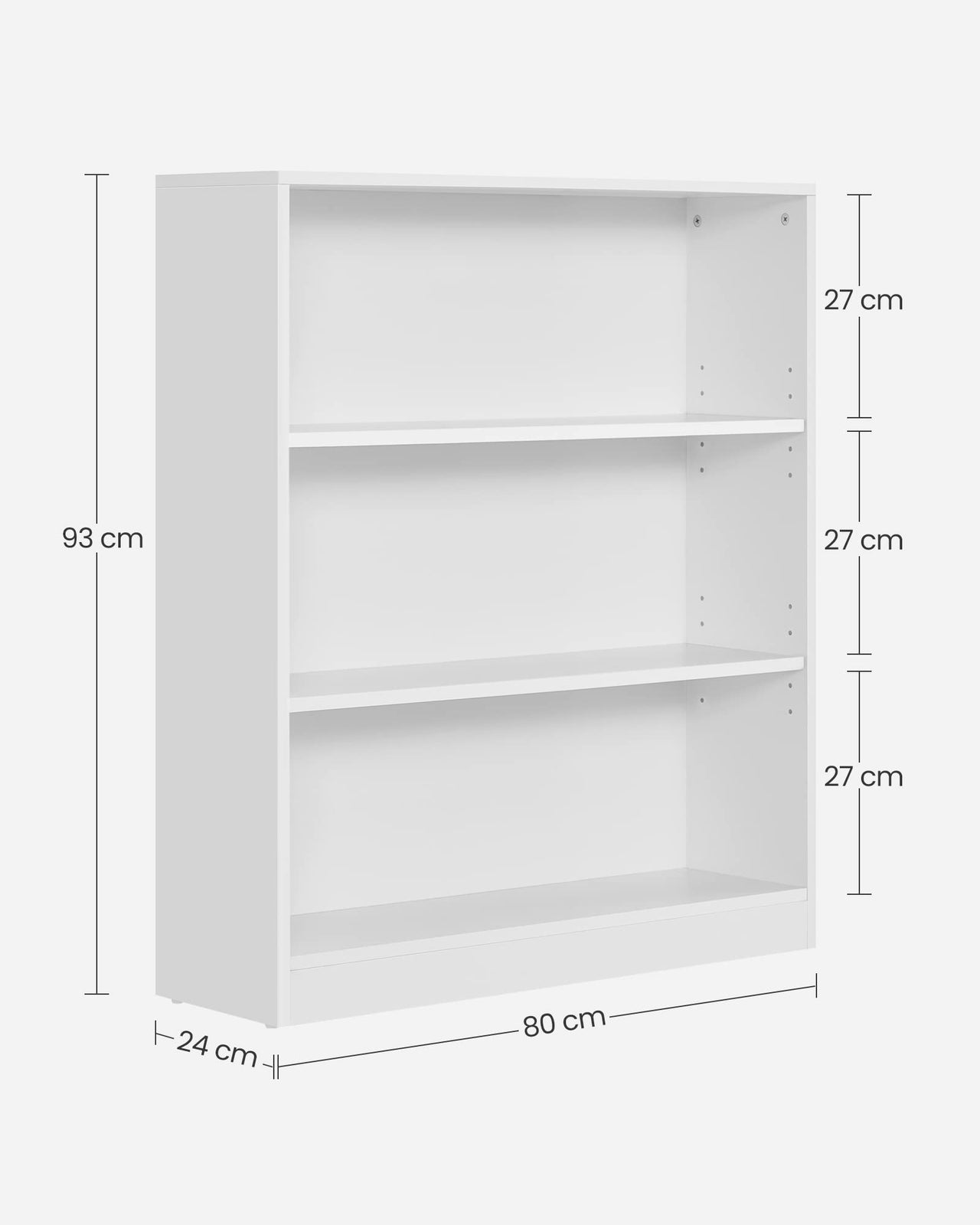 Bookshelf with adjustable shelf heights