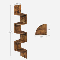 Thumbnail for VASAGLE Floating Corner Shelf - 5-Tier