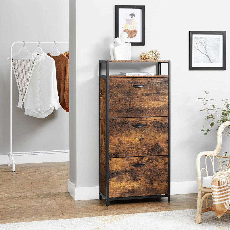 Shoe Rack Storage with 3 Compartments