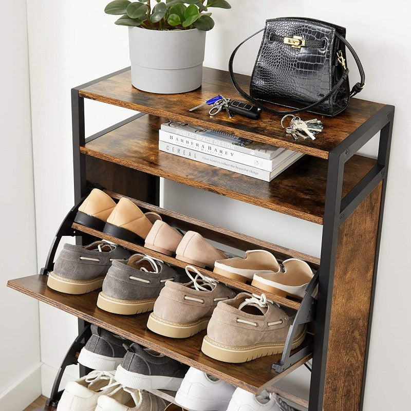Shoe Rack Storage with 3 Compartments