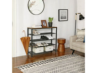 Thumbnail for VASAGLE 4-Shelf Mesh Shoe Rack Bench