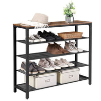 Thumbnail for VASAGLE 4-Shelf Mesh Shoe Rack Bench