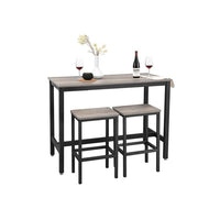 Thumbnail for Modern Bar Table Stool Set Greige & Black VASAGLE