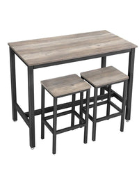 Thumbnail for Modern Bar Table Stool Set Greige & Black VASAGLE