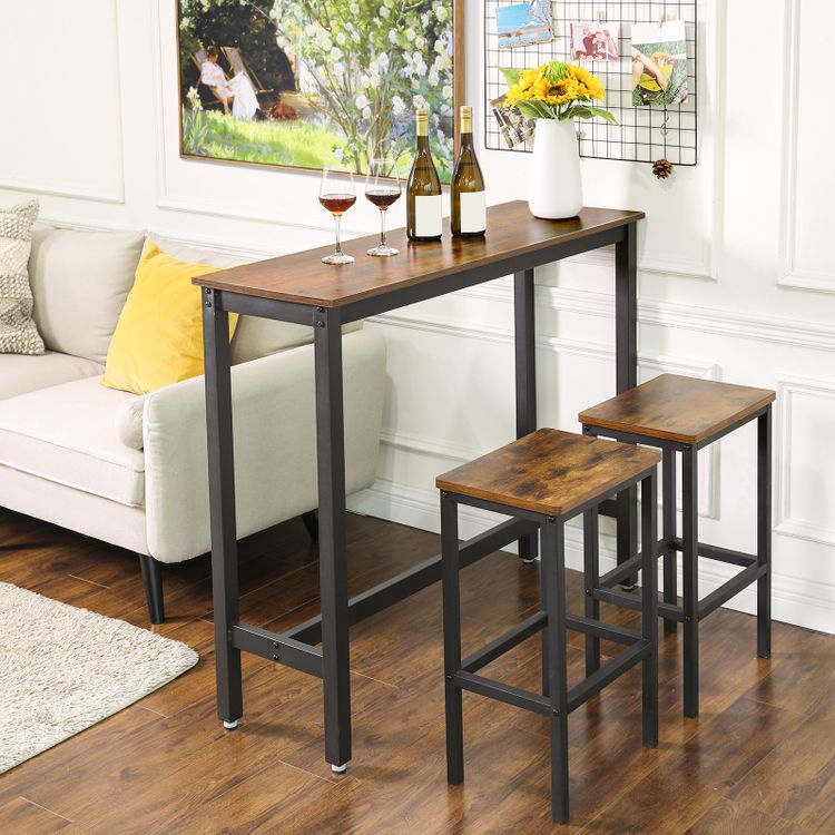 Industrial Rustic Brown Bar Table - VASAGLE
