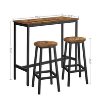 Thumbnail for Modern Bar Table Stool Set Greige Black VASAGLE