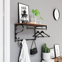 Thumbnail for VASAGLE Wall Mounted Coat Rack With Shelf